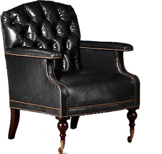 black leather chair single